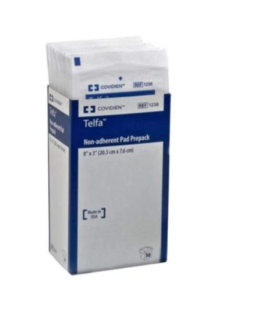 Covidien 1238 Telfa Non-Adherent Pad Prepack, 8" x 3" (Box of 50)