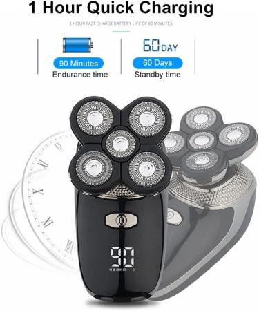 5D Floating Heads Electric Shaver - 5 in 1 Rechargeable Razor & Hair Clipper for Men | Nose & Ear Trimmer & Facial Cleaning Brush - International Shipping - Buy Online on GoSupps.com