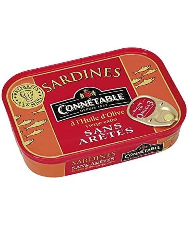 CONNETABLE - Sardines in Extra Virgin Olive Oil Boneless 115G - Pack of 4 - Buy Online on GoSupps.com