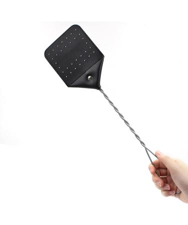 Fly Swatter with Metal Handle Heavy Duty Leather Swatter Swatter for Indoor Outdoor Household Fly Swatter Fly Swatter for Outdoor Indoor Home Kitchen Living Room Heavy Duty with Long Black - Buy Online on GoSupps.com