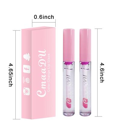 Color Changing Lip Gloss Oil Tinted Pink Magic Mood Lipstick 2 Pcs - Longlasting, High-Shine Formula for Moisturized Lips - Temperature Color Change Lip Stain and Balm - Buy Online on GoSupps.com