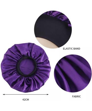 YUPs Large Wide Elastic Band Sleeping Satin Bonnet for Curly Afro Braids and Long Hair One Size-L Hot Pink - Buy Online on GoSupps.com