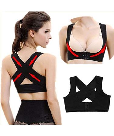 Back support Women Back Brace Support Belt pedic Back Posture Corrector Brace Posture Shoulder Corrector Back Straightener back Posture corrector (Black L) Better life Black S