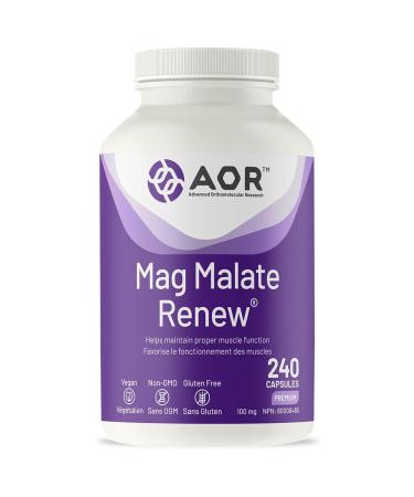 AOR - Mag Malate Renew - 240 Capsules - Helps Maintain Proper Muscle Function 240 count (Pack of 1)