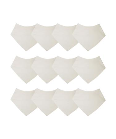 Royal Icon Baby Bandana Bibs - Stylish and Functional Baby Dribble Bibs 0-6 months - Soft and Absorbent Baby bibs 0-6 months - Perfect for Newborn Boys and Girls Bibs Set of 3/6 /12Pc 12 x Cream