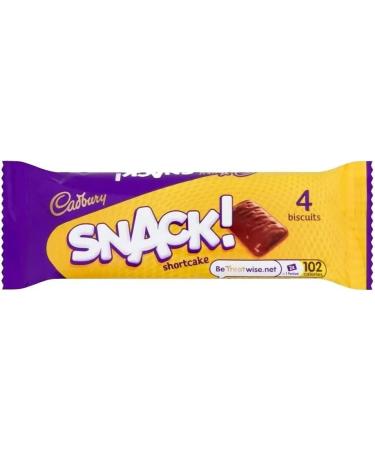 Cadbury Snack Shortcake Chocolate Biscuit 40g x Case of 36 | shortcake biscuits covered in Cadburys milk chocolate | Individually Wrapped - Pack of 4 biscuits | Sold by Essential Products - Buy Online on GoSupps.com