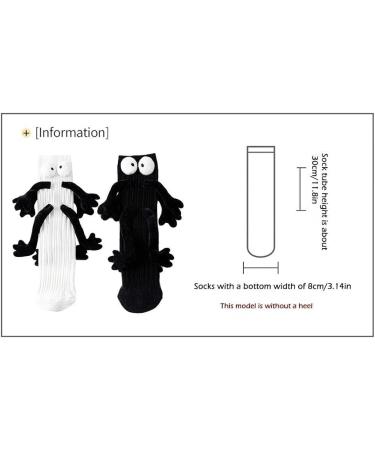 Cute Magnetic Couple Doll Socks for Women Men - Funny Mid-Tube 3D Socks - White - One Size - Buy Online on GoSupps.com
