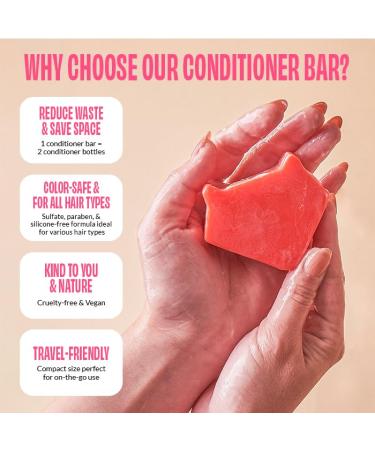 FoxyBae Conditioner Bar - Biotin Rice Protein Coconut Oil & Jojoba Oil - Sulfate & Paraben Free - Solid Hair Conditioner for Men & Women - 2 oz - Buy Online on GoSupps.com