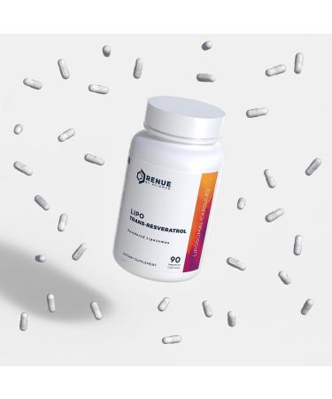 Renue By Science Resveratrol | High Strength Liposomal Resveratrol Supplement | 90 Trans Resveratrol Capsules - 125mg Reservatrol per Serving | Non-GMO | Made in The USA Third-Party Tested - Buy Online on GoSupps.com