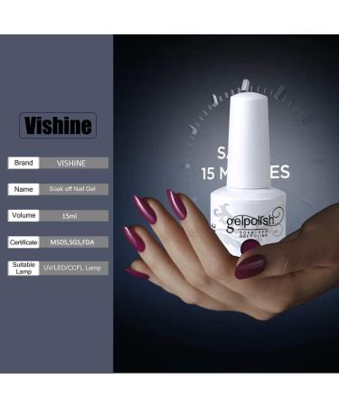 Vishine Gelpolish UV LED Soak Off Varnish Color Gel Nail Polish Manicure Salon Grey(1441) - Buy Online on GoSupps.com
