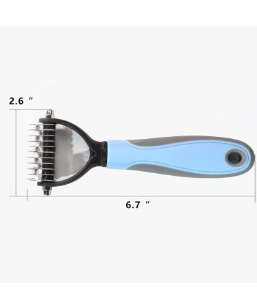 Dog Brush Dematting and Shedding Brush Undercoat Rake Comb for Dogs and Cats Pet Grooming Tool with Double Sided for Removes Knots and Tangled Hair Blue - Buy Online on GoSupps.com