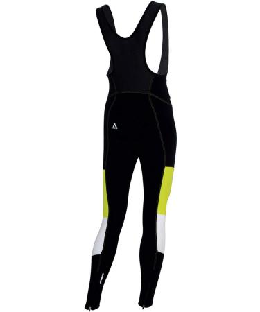 Airtracks Thermal Bib Bike Pants - Long 3D Padded Breathable Warm Reflective - Black & Neon White - International Shipping - Buy Online on GoSupps.com