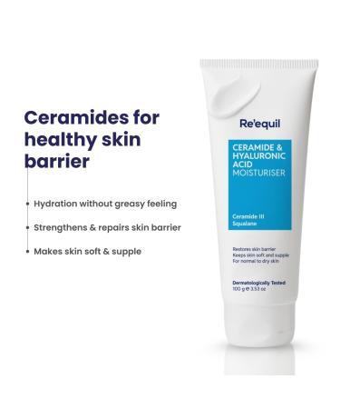 Ceramide & Hyaluronic Acid Face Moisturizer | Barrier Repair Cream | Long-Lasting Hydration | For Normal to Dry Skin | 100 g - Buy Online on GoSupps.com