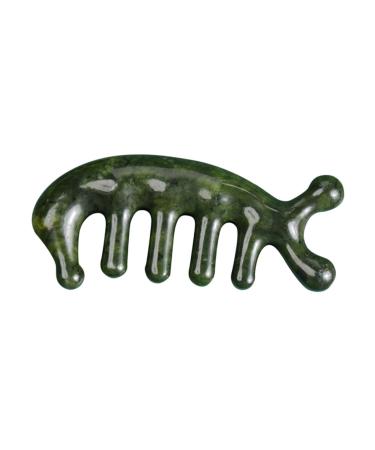 Frcolor Tool Massagekamm Jade Gua-Sha-Haarbrush Acupuncture head massage comb Acupunge for the meridian wide tooth comb scalp 3D leather tools