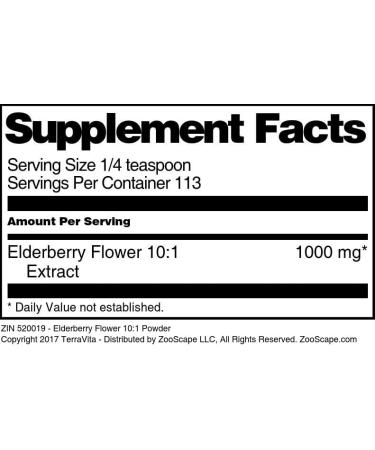 Elderberry Flower 10:1 Powder (4 oz ZIN: 520019) - 3 Pack - Buy Online on GoSupps.com