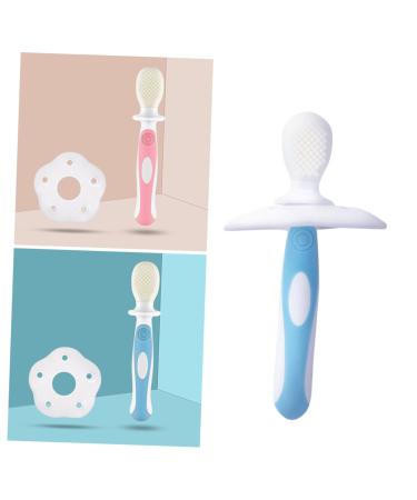 Frcolor bristle toothbrush soft toothbrush baby toothbrush made of silicone children toothbrush toothbrush bite ring made of silicone baby training toothbrush with lid training brush
