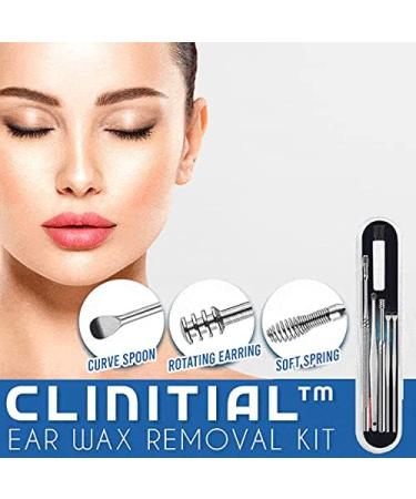 Medical Grade Stainless Steel Ear Wax Removal Kit with Spring Ear Wax Cleaner Tool Set in Black - Includes Storage Box - Clinically Innovative Spiral Ear Wax Remover - Buy Online on GoSupps.com