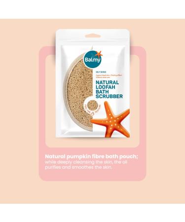 Balmy Naturel Luffa Sponge Bath Glove - Exfoliating Shower Gloves for Body Scrub & Massage - Buy Online on GoSupps.com