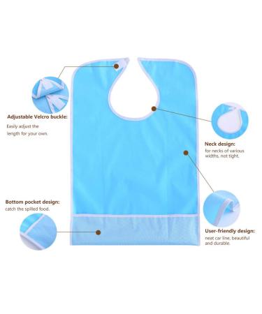 Soft and Comfortable Adult Bibs - Waterproof Washable Foam Bibs for Disabled Adults | Light Blue 23x13cm - Buy Online on GoSupps.com