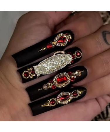 KACHIMOO 10 PCS Virgin Mary & San Judas Nail Charms Set - 3D Nail Diamonds & Gold Rhinestones for Acrylic Nails Art - Buy Online on GoSupps.com