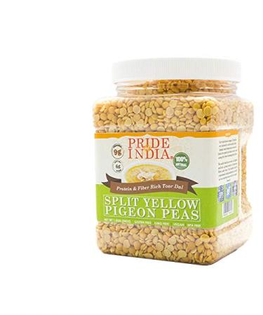 Indian Yellow Split Pigeon Peas by Pride of India Fiber and Protein-rich lentils Highly Nutritious Easy Storage Jars Desiccant Free 3 Pound (48 oz) - Superfoods of Nature