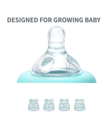 Baby Bottle Glass Wide Neck  Closer to Breastfeeding  Slow Flow Nipple  Anti-Colic  4 Ounce  2 Count (Blue) Blue 1 Count (Pack of 1) - Buy Online on GoSupps.com