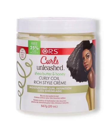 Curls Unleashed Style and Maintenance Shea Butter and Honey Curly Coil Creme for Moisturizing and Curl Definition  Less Shrinkage (19.2 oz)