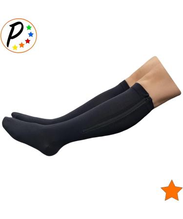 Presadee Closed Toe 15-20 mmHg Zipper Compression Socks - Black 2XL - Buy Online on GoSupps.com