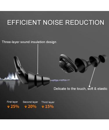 Silicone Quiet Ear Plugs - Reusable Noise Reduction Earplugs for Sleeping | Hearing Protection - Black - Buy Online on GoSupps.com