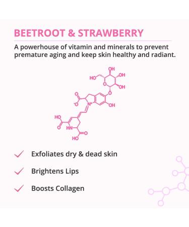 Beet and Berry Lip Scrub - Brightens Lips Exfoliates Dry Skin & Boosts Collagen | Nourishing Beetroot & Strawberry | 15g - Shop Now - Buy Online on GoSupps.com