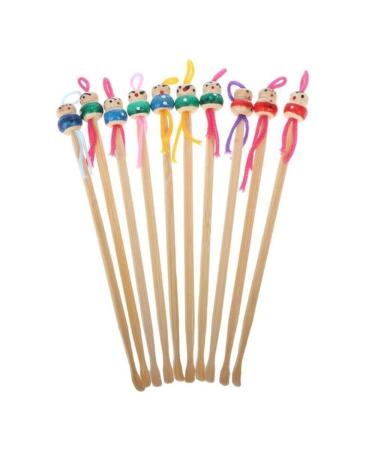 10Pcs Portable Cute Mini Doll Earpicks Ear Care Tool Handmade Ear Cleaner Tool Wax Remover Ear Picks