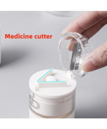 Multifunctional Pill Crusher & Grinder - Stainless Steel Blade - Crushes Vitamins Tablets & Medicines - Includes Removable Drinking Cup & Metal Vial - Red - Buy Online on GoSupps.com