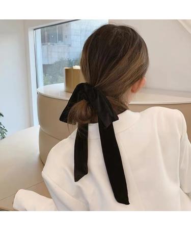 Lilbitty 2 Pieces Velvet Hair Bows for Women Girls Black Velvet Bow Hair Band Hair Clip Hair Bows Hair Clip Ponytail Holder - Buy Online on GoSupps.com