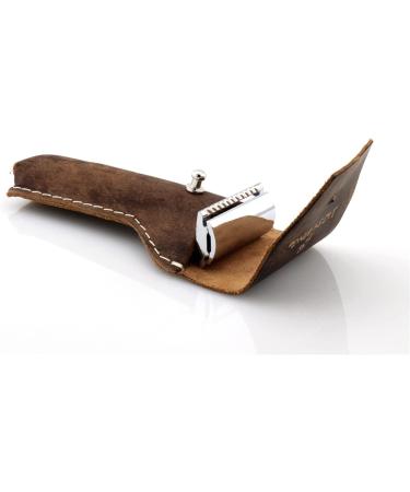 JAG Shaving Razor Hobel - Sustainable Double-Edged Razor with Leather Case | Eco-Friendly Shaving Gift Set for Men & Women - Buy Online on GoSupps.com