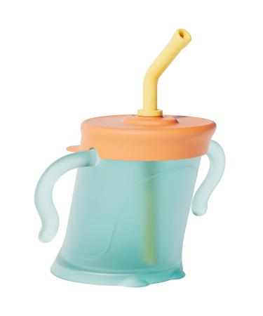 Sippy Cup for Toddlers - Unique Inclined Design with Silicone Spill-proof Lid Training Cup  Double Handles Toddler Cup  Great Weaning Cup for Water Milk  Juice (Blue)
