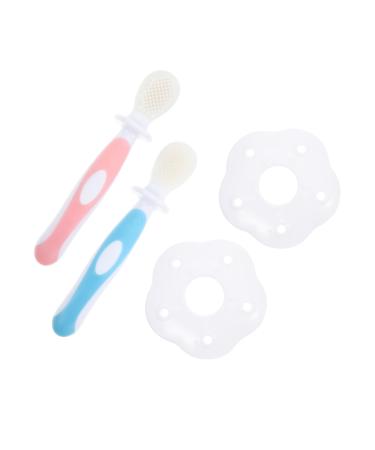 Foytoki 2 sets toothbrush children tooth cleaning brush tooth cleaning tool silicone brush toothbrush cleaning accessories tooth cleaning brush tooth cleaning accessories toothbrush