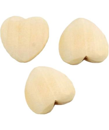 20pcs Natural 25mm Unfinished Wood Heart Beads - Eco-Friendly DIY Craft Accessories - Buy Online on GoSupps.com
