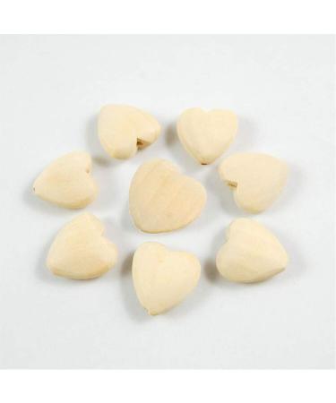 50pcs Natural 25mm Unfinished Wood Hearts Beads - DIY Eco-Friendly Craft Accessories - Buy Online on GoSupps.com