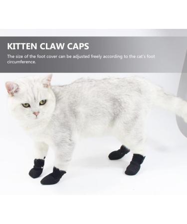 Hemoblo Cat Claw Covers - Breathable Mesh Scratch Protection 4 Pcs - Black Paw Caps for Fur Care & Bathing (10x9x0.5cm) - Buy Online on GoSupps.com