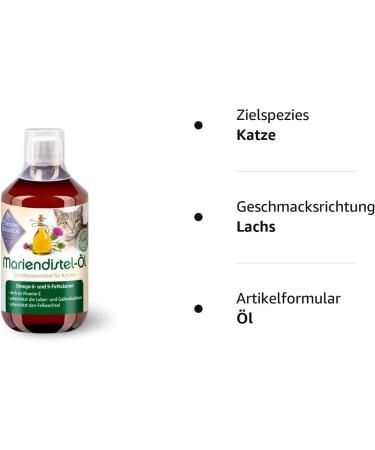 Chronobalance Mary Thistle Oil for Cats - Natural Nutritional Supplement - 500ml Supports Fur Change Rich in Vitamin E Omega-6 & Omega-9 - International Shipping Available - Buy Online on GoSupps.com