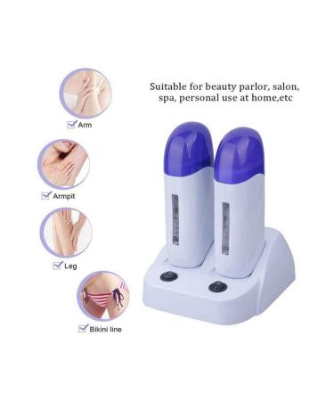 Nynelly Roll on Wax Warmer Kit for Hair Removal - Double Depilatory Wax Cartridge and Heater Base - Includes Depilation Wax and Strips - Ideal for Hair leg, Armpit, and Bikini - Buy Online on GoSupps.com
