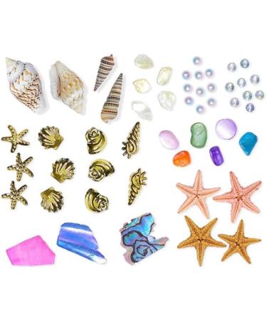 Ocean Themed Nail Charms - Sea Shells & Starfish Style | Nail Accessories with Rhinestones | 2 Boxes Assorted Designs with Tweezers - Buy Online on GoSupps.com