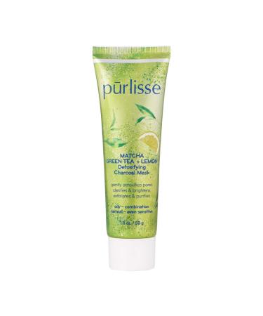 purlisse Matcha Green Tea + Lemon Detoxifying Charcoal Mask: Cruelty-free & clean  Paraben & Sulfate-free  Citrus brightens  White Clay tightens pores| 1.8oz