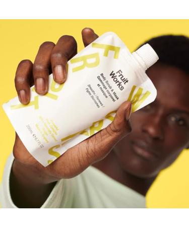 Fruit Works Body Scrub & Mask 200ml - Fruit AHA Complex Papaya Enzyme & Shea Butter | Vegan Made In England - Buy Online on GoSupps.com