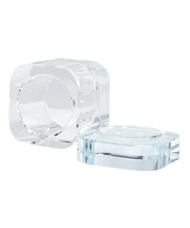 harayaa Nail Art Glass Dish with Lid Glass Cup Glassware Bowl for Home Clear