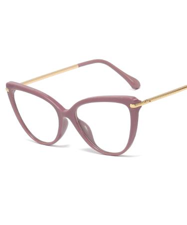 KDOQ Tr90 Cat Eye Blue Light Blocking Glasses for Women Anti Eyestrain Computer Gamer Eyewear Purple