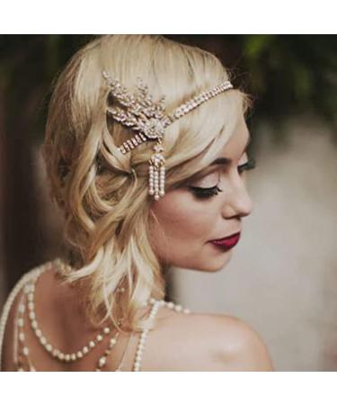 JUSTUSNX Gatsby Crystal Headband 1920s Flapper Headband pearl Rhinestone Headband Party Supplies for Women and Girls (A) - Buy Online on GoSupps.com