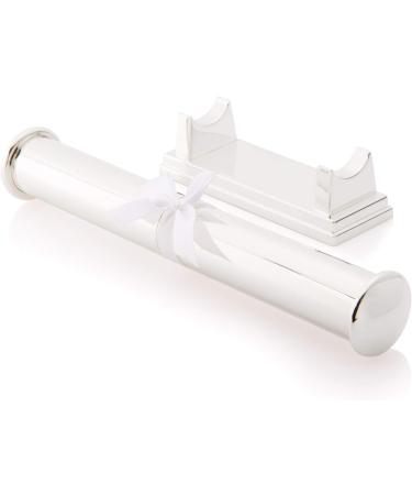 Personalised Silver Plated Christening Certificate Holder | Custom Engraved Gift with Stand & Box - Buy Online on GoSupps.com