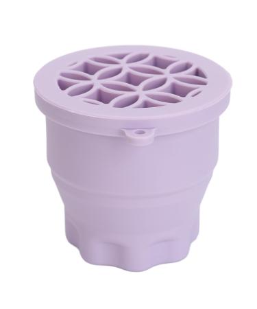 Makeup Brush Cleaning Bowl Effective Cleaning Folding Storage Makeup Brush Cleaner Cup Portable for Home (Violet)