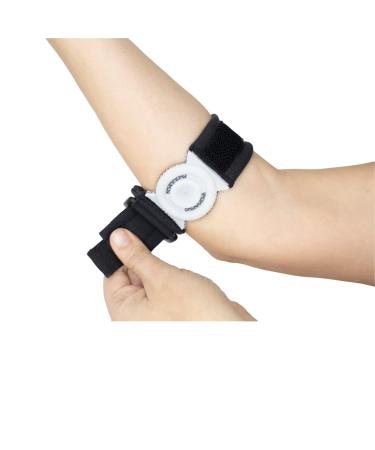 Bullseye Elbow Strap - Therapeutic Massage Brace for Tennis & Golfer s Elbow Pain Relief (S/M) - International Shipping Available - Buy Online on GoSupps.com